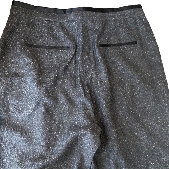 Rebecca Taylor Womens 12 Tailored Trouser Pant Charcoal Gray Herringbone Pleated - Picture 10 of 15